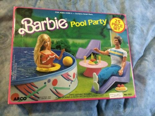 Barbie Pool Party Mattel jaren 80, Verzamelen, Poppen, Zo goed als nieuw, Accessoires, Ophalen