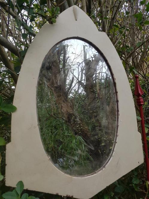 mooie oude brocante ovale spiegel (brocante), Huis en Inrichting, Woonaccessoires | Spiegels, Gebruikt, Minder dan 50 cm, Minder dan 100 cm