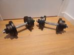 Dumbbell set 2 x 10 kg gietijzer met clip sluiting, Ophalen, Gebruikt, Rug, Dumbbell