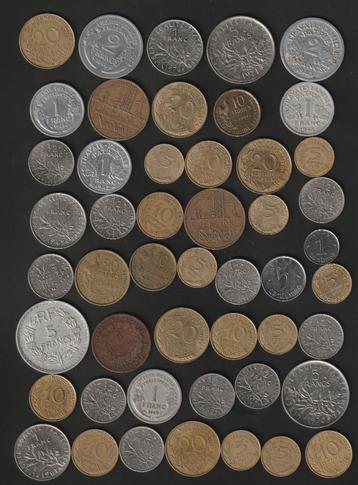leuke set van 49 munten uit frankrijk  beschikbaar voor biedingen