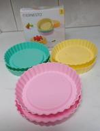 6 siliconen bakvormen voor taartjes 12x2 cm., Ophalen of Verzenden, Zo goed als nieuw