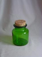 Groen glazen pot met kurken stop jaren 70, Huis en Inrichting, Keuken | Potten en Pannen, Ophalen of Verzenden, Gebruikt, Glas