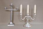 2x kandelaar  vintage  verzilverd, Gebruikt, 25 tot 50 cm, Ophalen of Verzenden, Kandelaar