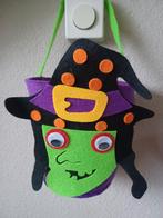 Tasje van vilt met heks er op / Halloween (+/- 18 cm hoog), Ophalen of Verzenden, Gebruikt, Overige typen