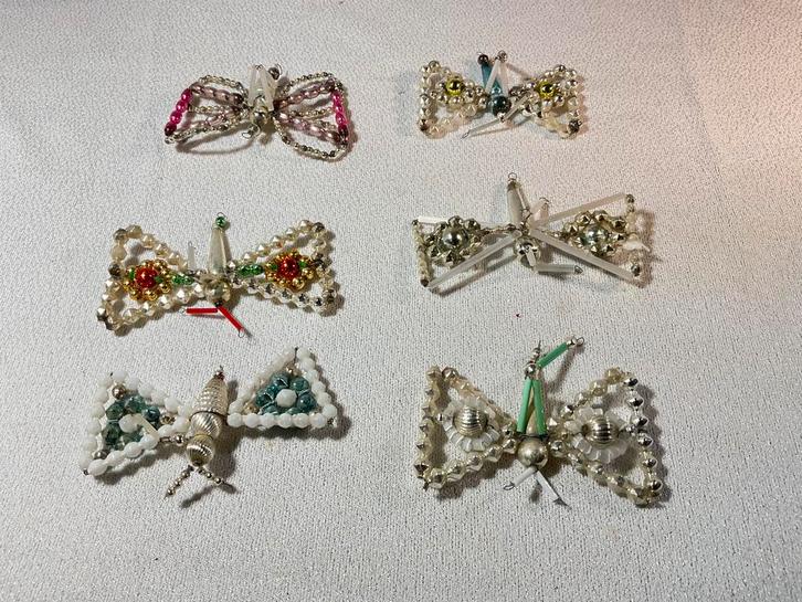 6 stuks mooie oude glazen Gablonzer vogels, Diversen, Kerst, Gebruikt, Ophalen of Verzenden