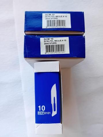 scalpelmesjes per 100 nr10 past op heft nr3 €25.00 nu €15.00 beschikbaar voor biedingen