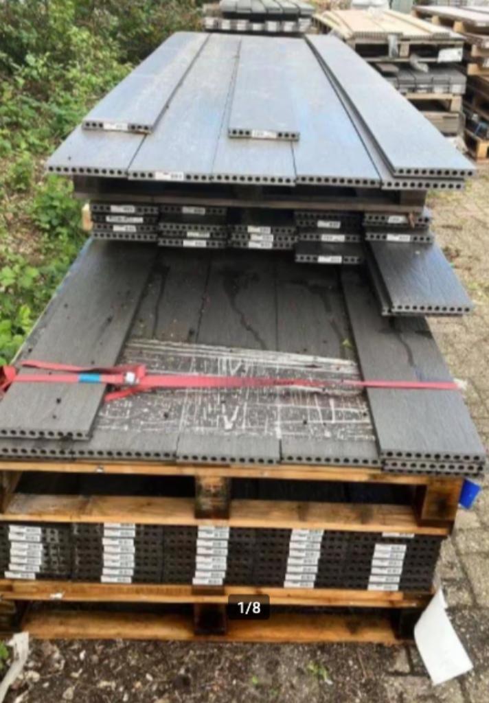 Vlonderplank Fiberdeck composiet 22.5x21x300/400/500, Tuin en Terras, Terrasdelen en Vlonders, Nieuw, Composiet, Verzenden