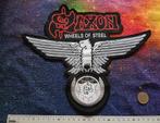 Saxon shaped wheels of steel backpatch 24 x 27.5 cm, Verzenden, Nieuw, Kleding