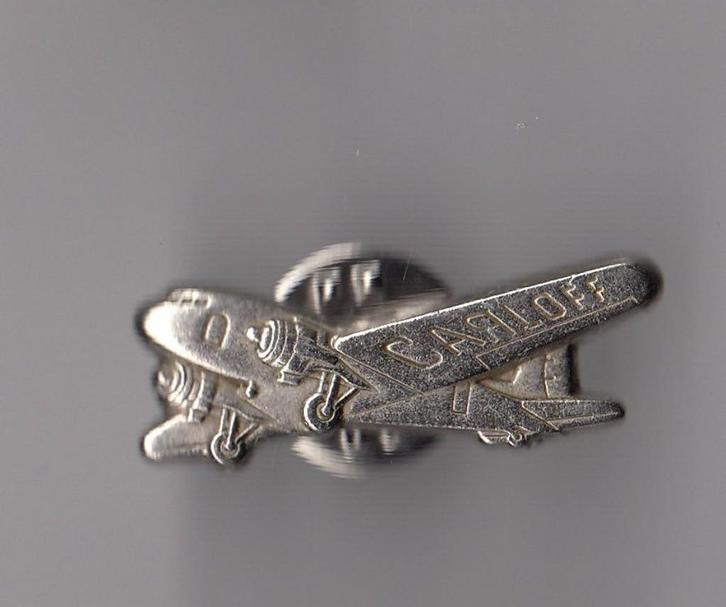 Douglas DC 47 Skytrain Carloff Vliegtuig pin, Verzamelen, Luchtvaart en Vliegtuigspotten, Gebruikt, Patch, Badge of Embleem, Ophalen of Verzenden