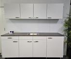 Bruynzeel Keuken 220 cm Magnolia met Pelgrim Koelkast NIEUW, Nieuw, Enkelwandige keuken, Kunststof, Crème