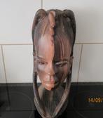 PRACHTIG HOUTEN BEELD/ BUSTE -AFRIKAANSE VROUW-GESIGNEERD, Antiek en Kunst, Ophalen of Verzenden