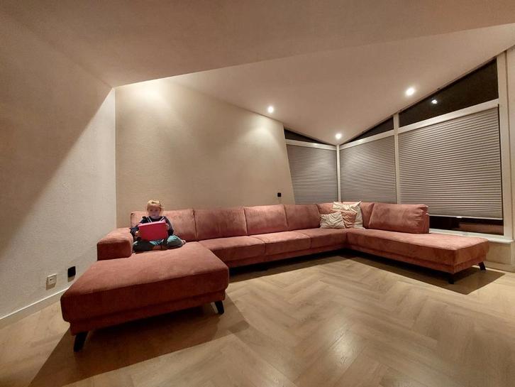 MEGA U bank, Ribstof, Velvet, Bouclé/Teddy, Geweven stof XXl, Huis en Inrichting, Banken | Complete zithoeken, Nieuw, Stof, Ophalen of Verzenden