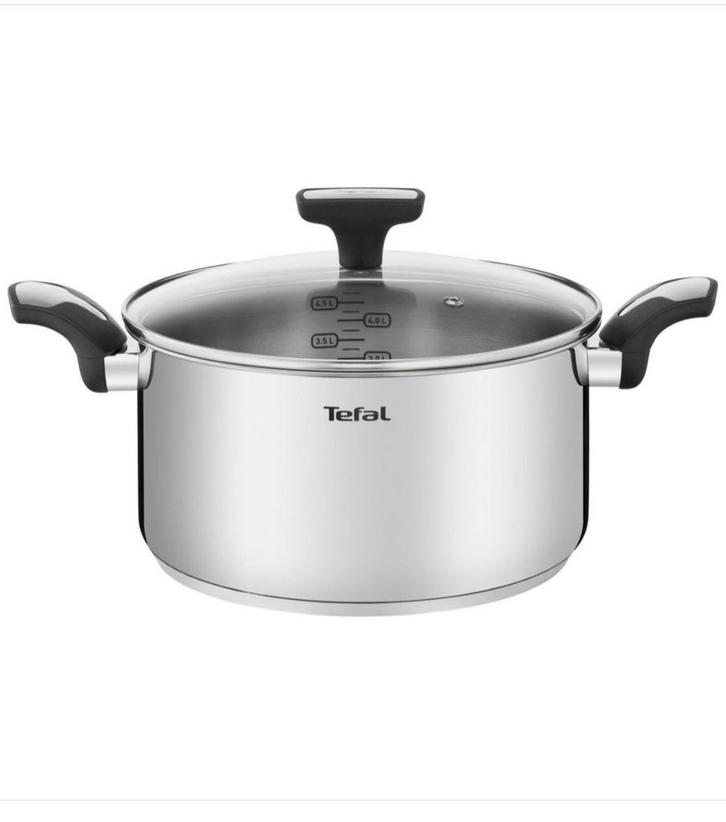 Tefal - Emotion Kookpan met Deksel, Huis en Inrichting, Keuken | Potten en Pannen, Nieuw, Koekenpan of Braadpan, Rvs, Keramische plaat