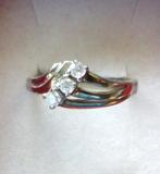 Vintage ring 925 zilver - deels verguld - 16mm, Ophalen of Verzenden, Dame, Zilver, Zilver