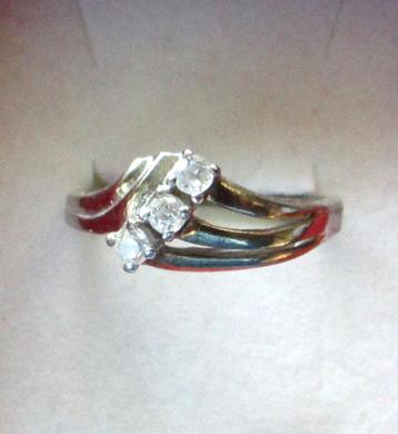 Vintage ring 925 zilver - deels verguld - 16mm beschikbaar voor biedingen