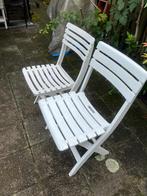 2 witte kunststof tuinstoelen, Kunststof, Gebruikt, Twee, Wit
