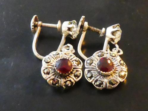 Antieke oorbellen met granaatjes, Sieraden, Tassen en Uiterlijk, Antieke sieraden, Oorbellen, Overige materialen, Verzenden