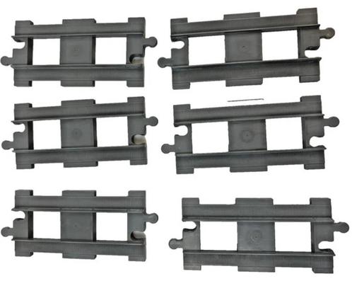 LEGO Duplo rechte rails 6x grijs treinspoor origineel set, Kinderen en Baby's, Speelgoed | Duplo en Lego, Zo goed als nieuw, Duplo