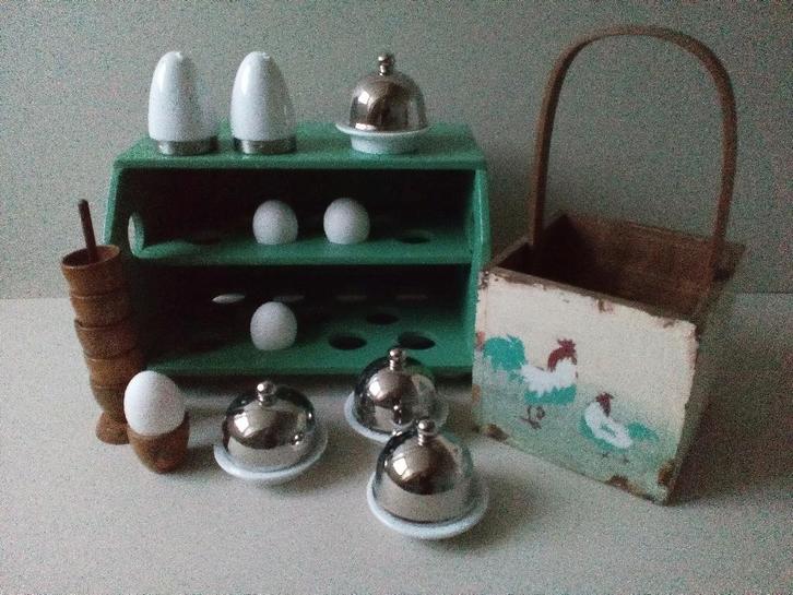 Brocante keukenartikelen(oa eierrek/bak)Pr.p/st.vanaf, Antiek en Kunst, Curiosa en Brocante, Ophalen of Verzenden