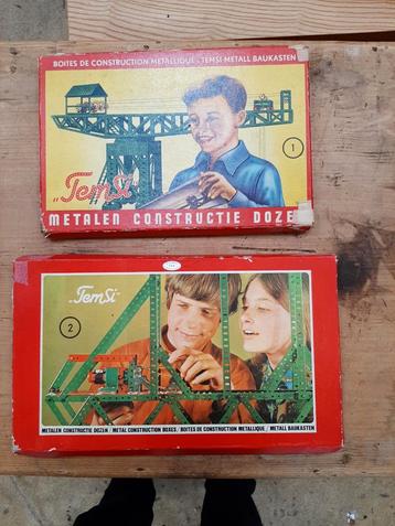 2 Vintage TemSi Metalen Constructie Dozen 1 & 2 - 1970 beschikbaar voor biedingen
