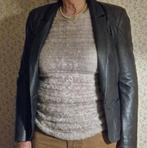 Donkerblauw zacht leren colbertje., Ophalen of Verzenden, Zo goed als nieuw, Maat 38/40 (M), Blauw