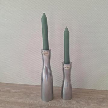 Vintage Ikea Erika Pekkari metalen kandelaren zilver grijs  beschikbaar voor biedingen