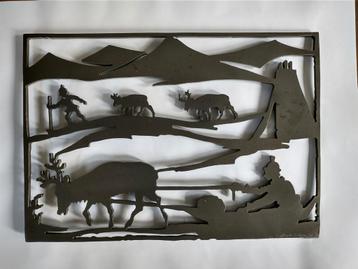 Metalen wandsculptuur van meestersmid Ragnar Andersson. beschikbaar voor biedingen