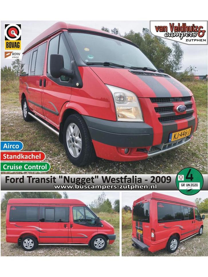 Ford Transit "Nugget" 2009 hefdak buscamper, Caravans en Kamperen, Campers, Bedrijf, tot en met 4, Buscamper of Camperbus, Ford