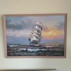 Schilderij van een zeilschip op zee, Antiek en Kunst, Kunst | Schilderijen | Klassiek, Ophalen