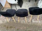 3 stoelen, Huis en Inrichting, Stoelen, Ophalen, Gebruikt, Zwart, Hout