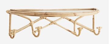 Wandplank wandconsole bamboe met glazen blad  beschikbaar voor biedingen