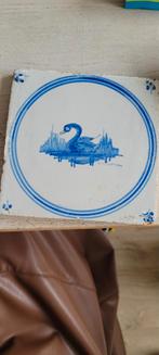 Delfsblauwe Tegel met Zwaan, Ophalen of Verzenden