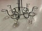 Kandelaar 7 armen met glazen houders, Antiek en Kunst, Ophalen, Glas