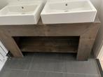 Steigerhouten badkamermeubel en Duravit wastafels, Huis en Inrichting, Badkamer | Badkamermeubels, Ophalen, 100 tot 150 cm, Zo goed als nieuw