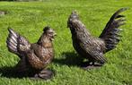 HAAN EN HEN / Tuinbeeld / Setprijs / Brons/ Kippen, Ophalen of Verzenden, Nieuw, Boerderijdier, Opgezet dier