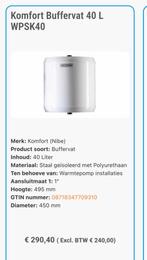 Buffervat 40l, 20 tot 100 liter, Boiler, Ophalen of Verzenden, Minder dan 3 jaar oud