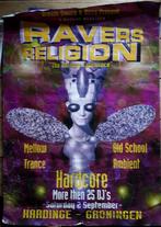 Grote poster Houseparty Ravers Religion Kardinge Groningen, Verzamelen, Ophalen of Verzenden, Gebruikt, Rechthoekig Staand, Muziek