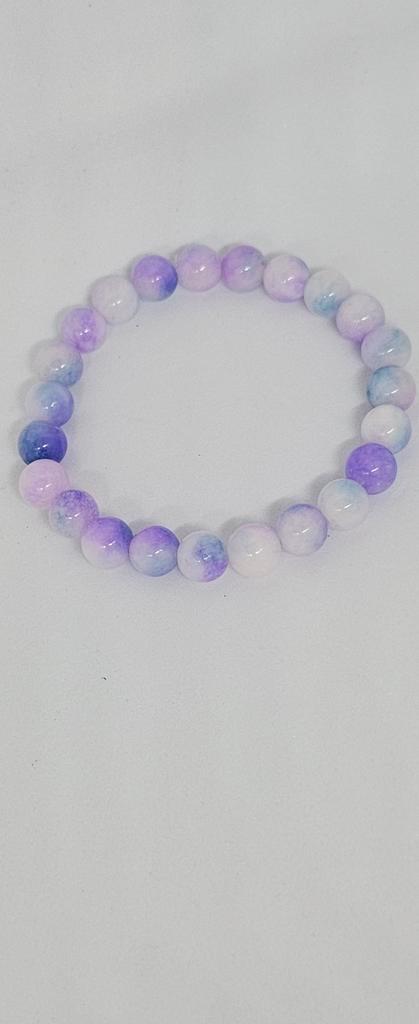 Chalcedoon Armband - Handgemaakt, Rustgevend, Sieraden, Tassen en Uiterlijk, Armbanden, Nieuw, Elastiek, Paars, Met bedels of kralen