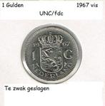 Misslag Unc 1 Gulden 1967 (vis) Nederland, Postzegels en Munten, Munten | Nederland, 1 gulden, Koningin Juliana, Losse munt, Verzenden