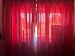 Roze/rode gordijnen met bloemetjes, Ophalen, Zo goed als nieuw, 200 cm of meer