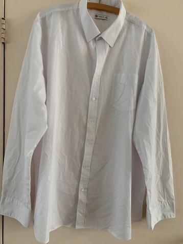 Wit katoenen herenoverhemd naat XXL beschikbaar voor biedingen