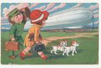 Zeppelin vrouw met hondjes en picolo 1931 lichte kreuk, Verzenden, 1920 tot 1940, Gelopen, Voertuig