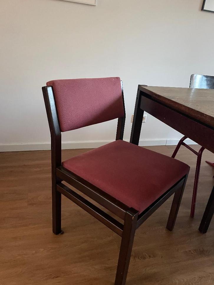 Pastoe eetkamerstoelen, Huis en Inrichting, Stoelen, Gebruikt, Drie, Hout, Stof, Overige kleuren, Ophalen