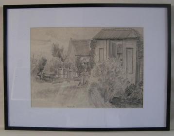Hubert Bekman limburgse plaatsen"Kerkrade "potlood tekening beschikbaar voor biedingen