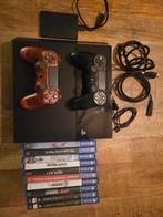 PS4 500GB + Externe HDD + 2 Controllers + 10 Games, Spelcomputers en Games, Spelcomputers | Sony PlayStation 4, Ophalen, Met 2 controllers
