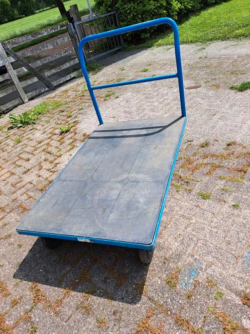 Platformwagen Eurokraft Pro blauw, Doe-het-zelf en Verbouw, Transportwagens, Gebruikt, Transportkar, Ophalen