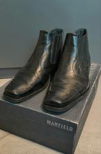 Heren enkel boots - echt leder - z.g.a.n., Kleding | Heren, Schoenen, Manfield, Zwart, Boots, Ophalen of Verzenden