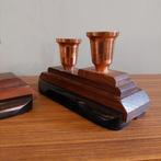Art Deco Houten Kandelaars Set, Antiek en Kunst, Curiosa en Brocante, Ophalen of Verzenden