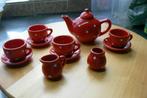 kinderserviesje rood met witte stippe, Ophalen of Verzenden