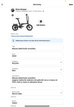 Elektrische nieuwe Vouwfiets, Ophalen, Nieuw, 30 tot 50 km per accu, Overige merken